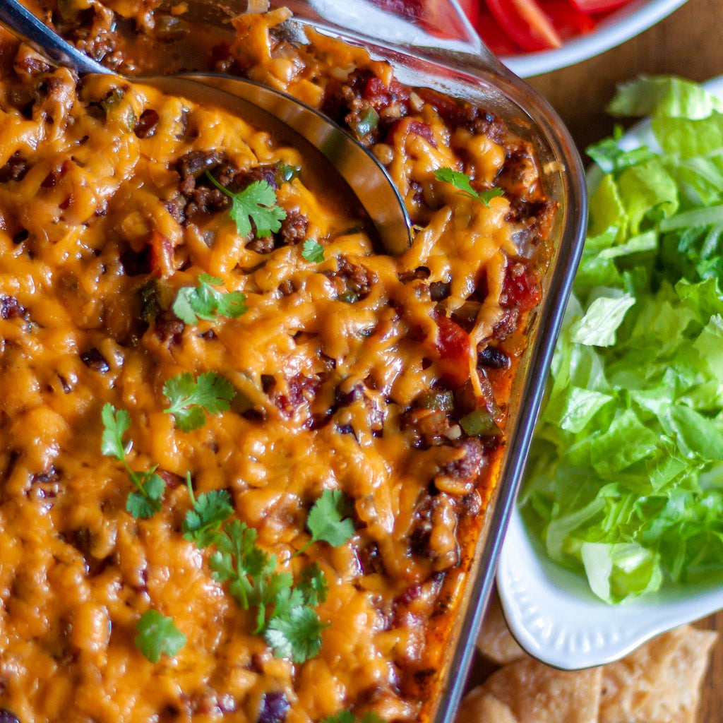 Beefy Bean and Corn Taco Casserole