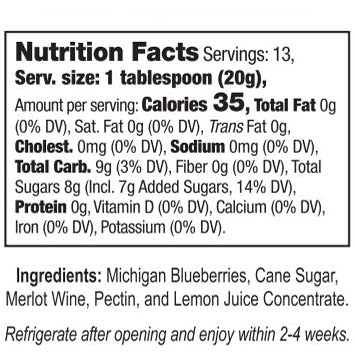 Image of Truly Natural Michigan Blueberry Merlot Preserves - Food For Thought