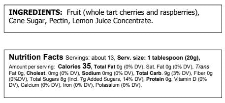 Image of Truly Natural Cherry Raspberry Preserves - Food For Thought