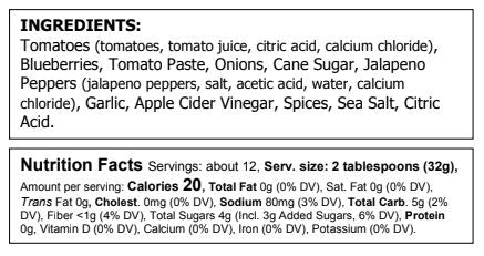 Truly Natural Medium Blueberry Salsa - Food For Thought