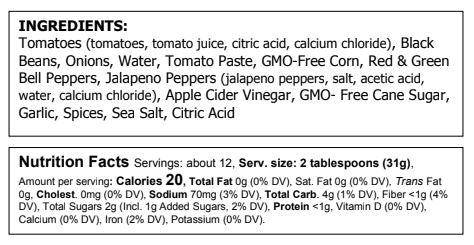 Image of Truly Natural Medium Chipotle Bean & Corn Salsa - Food For Thought