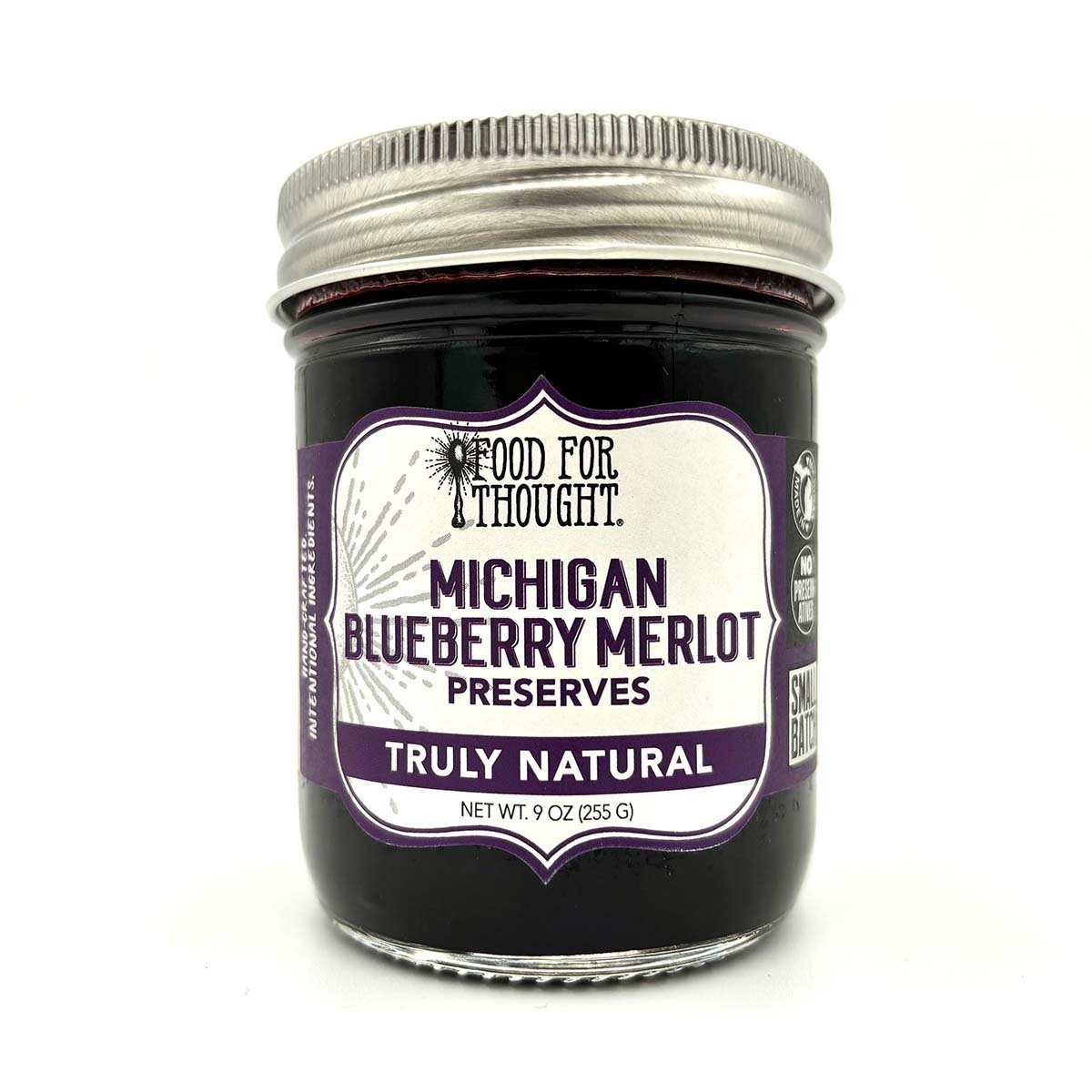 Truly Natural Michigan Blueberry Merlot Preserves - Food For Thought