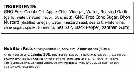 Truly Natural Roasted Garlic Dressing - Food For Thought